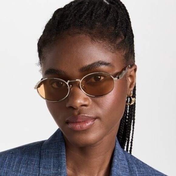NEW PRADA OVAL PR65ZS ZVN02Z SUNGLASSES PRADA PR 65ZS ZVN02Z GOLD YELLOW SPR 65Z - Picture 2 of 6